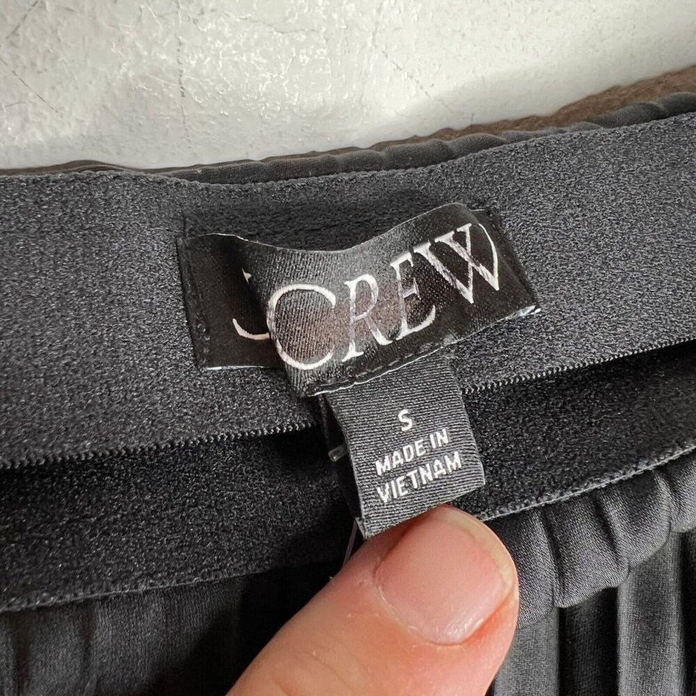 J.Crew Womens $128 Pleated Pull On Skirt Black Size S BN757 - Picture 4 of 6